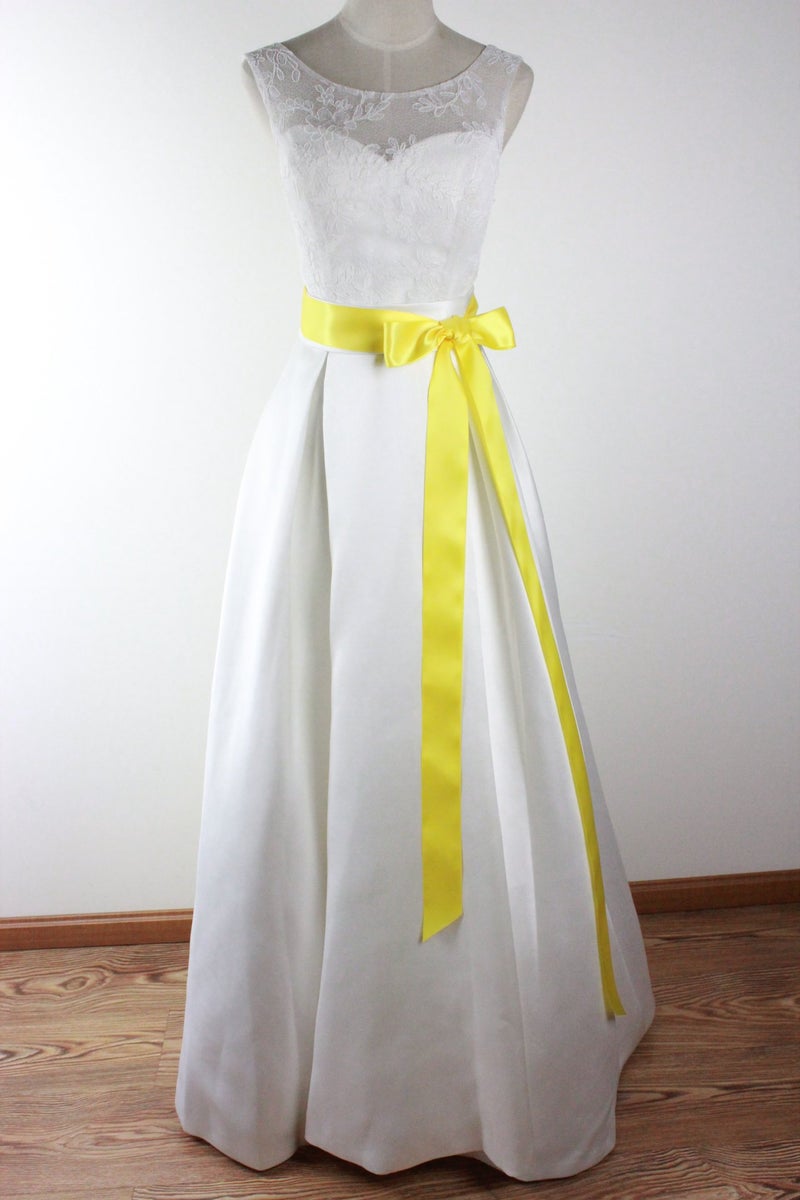 Leimandy æ–°å“ 2" Wide Simple Classic Colorful Ribbon Sash for Dress Formal Wedding Dress (Daffodill) - Image 4